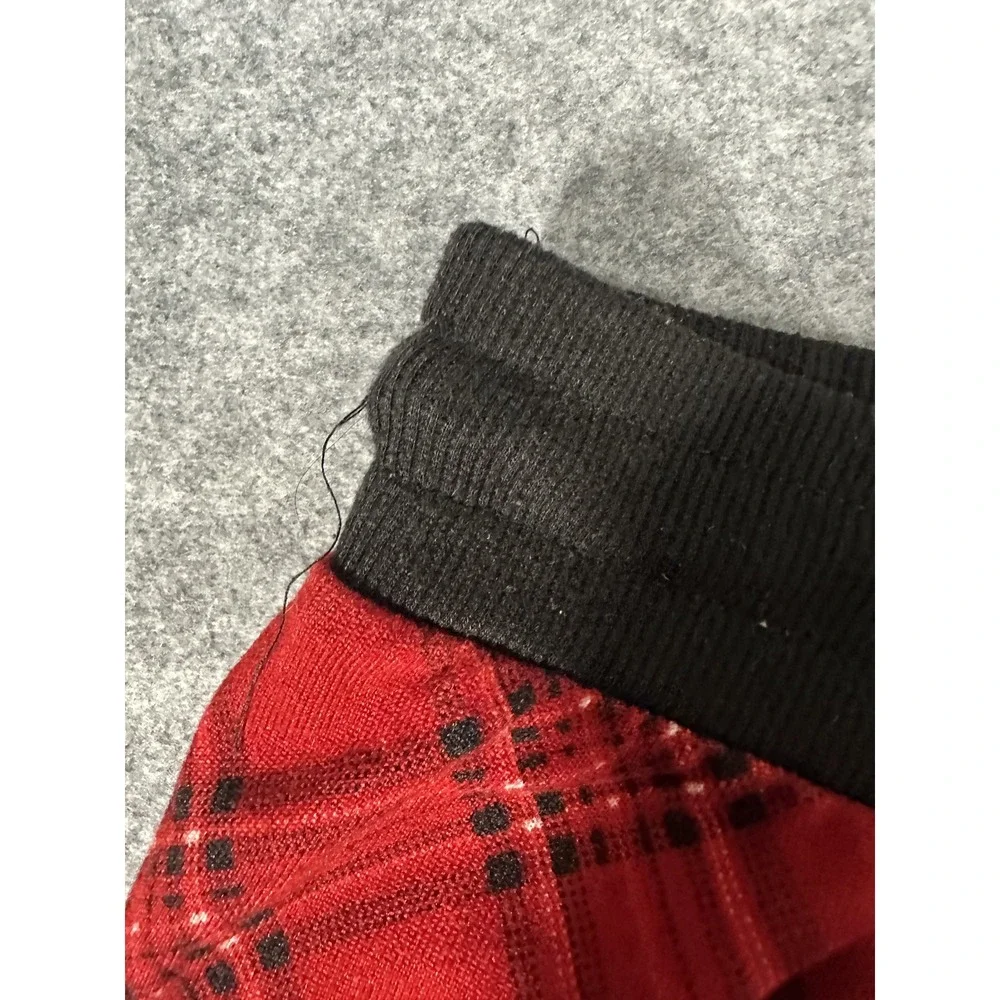 Maurices‎ Sleep Pajama Joggers 1X Red Plaid Ribbed Knit Drawstring Waist